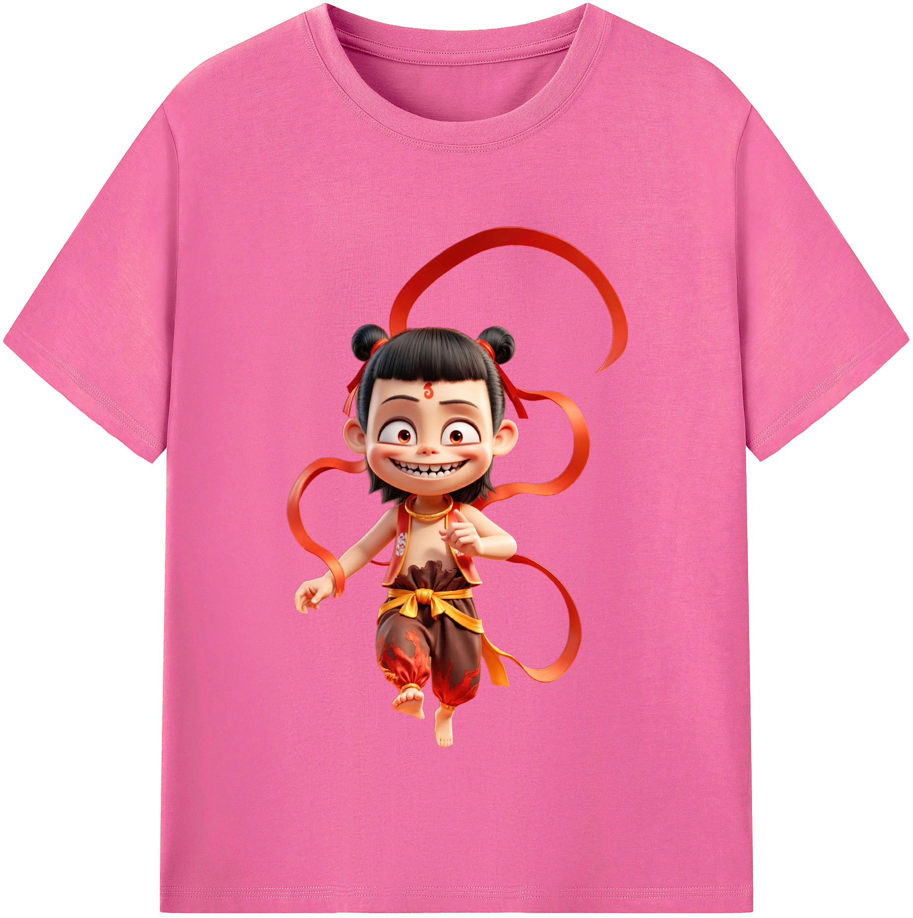 （画像用） Ne Zha 2 ナタ 魔童の大暴れ レディースカジュアルプリントTシャツ（綿100％）